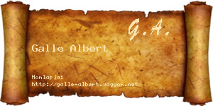 Galle Albert névjegykártya